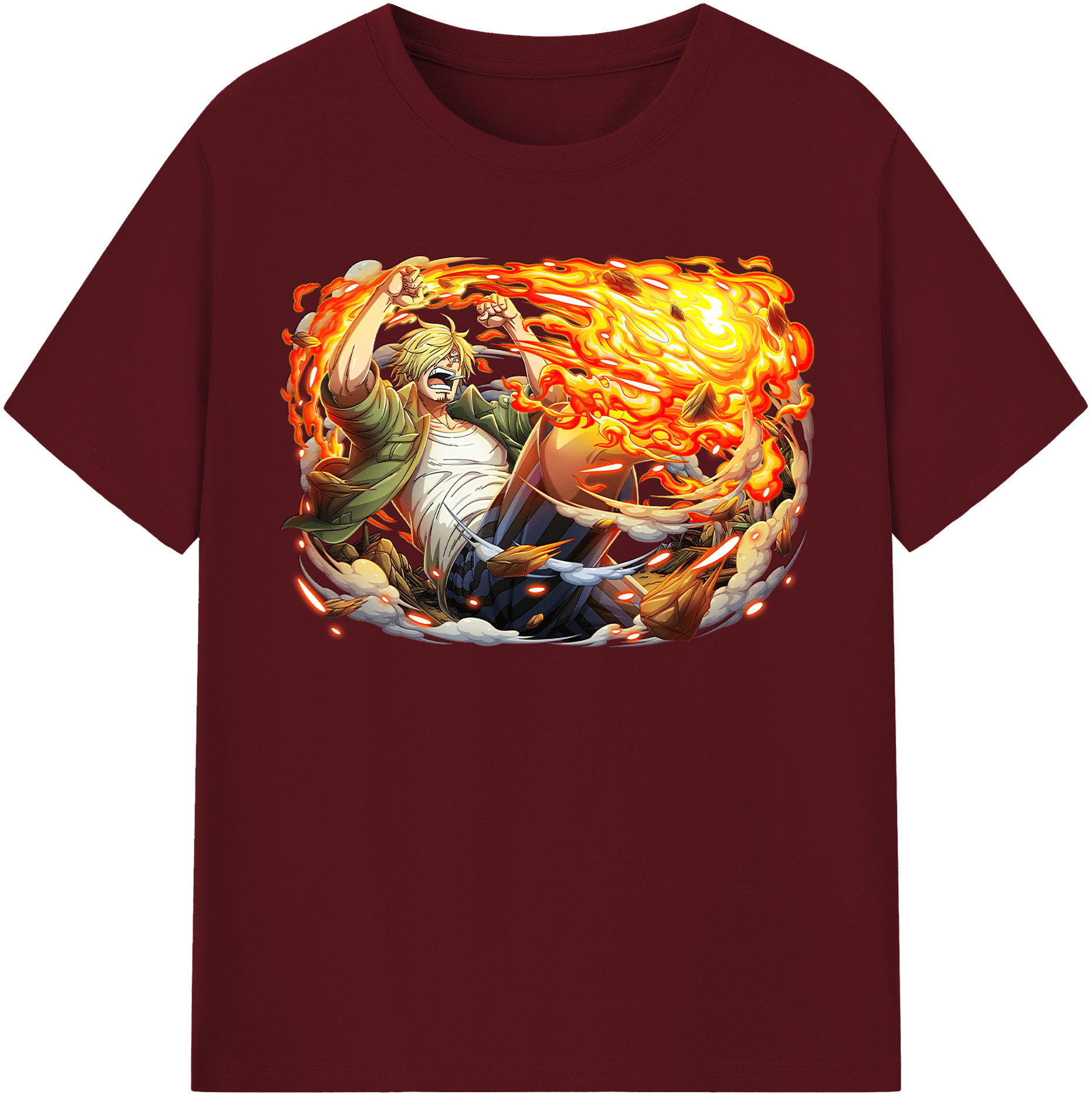 ワンピース サンジ ONE PIECE Sanji 綿100％半袖Tシャツ（フロントプリント）